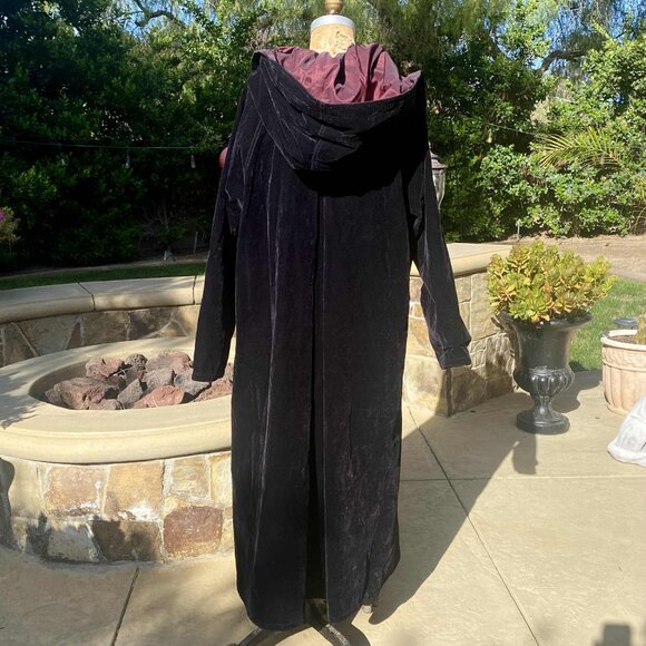 Mycra Pac Designerware Velvet Reversible Rain Coat Whimsy Goth Cape Hooded RARE - Picture 7 of 16